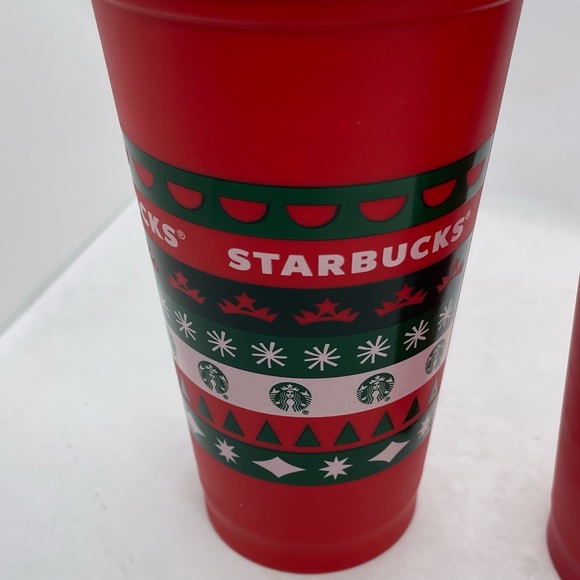 Starbucks Christmas Holiday 2020 Red Reusable Plastic Grande Cup 16oz - Picture 3 of 5
